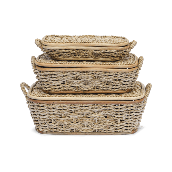 Isabel Rattan Basket with Lid