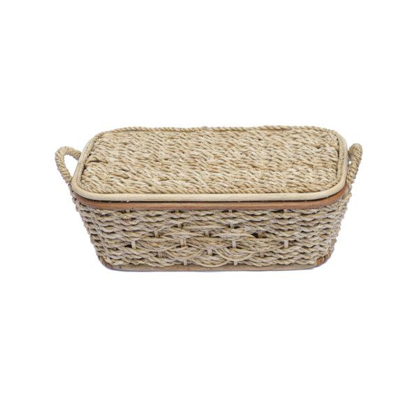 Isabel Rattan Basket with Lid