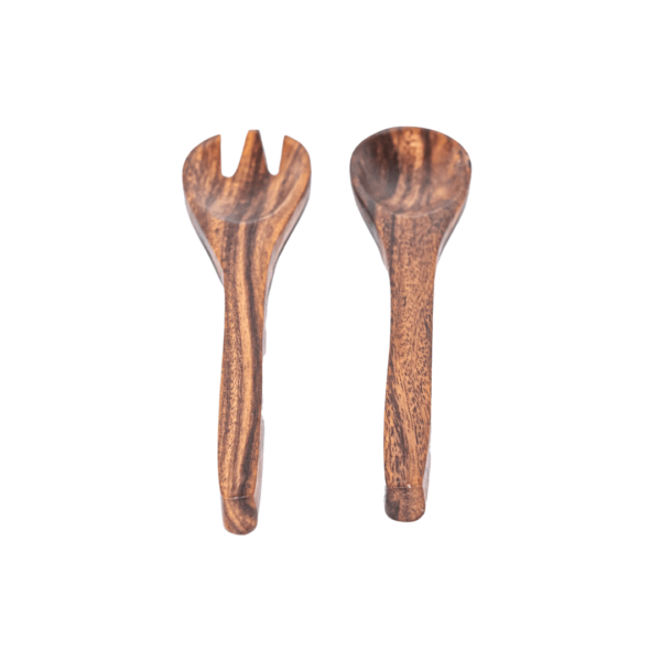 Acacia Wooden Plates - Spoon and Fork Set